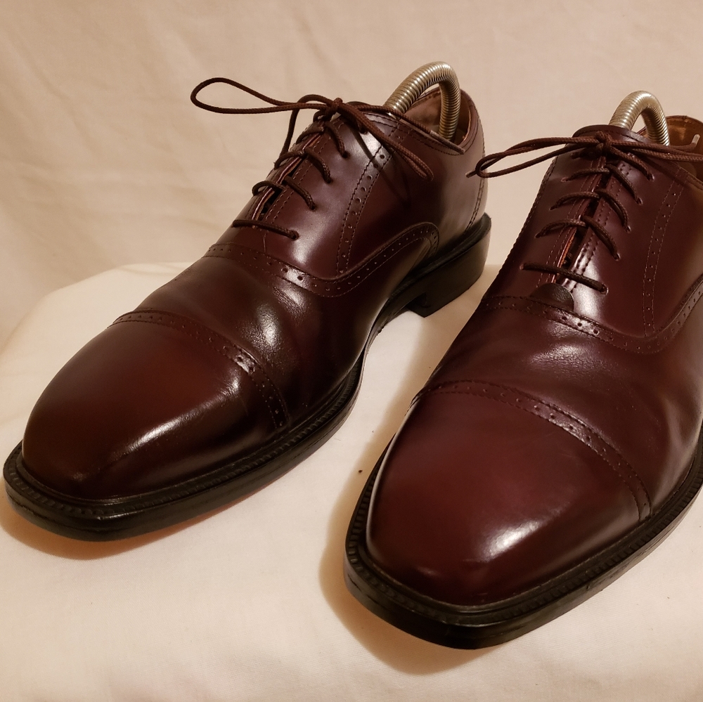Rockport Cap-Toe Oxfords Mens Sz 9M Burgundy - Picture 2 of 8